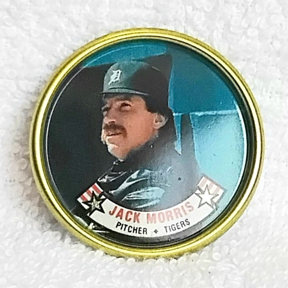 3/$20 Vintage & Mint 1988 Topps MLB Jack Morris 1 1/2" Metal Coin 21/60!!